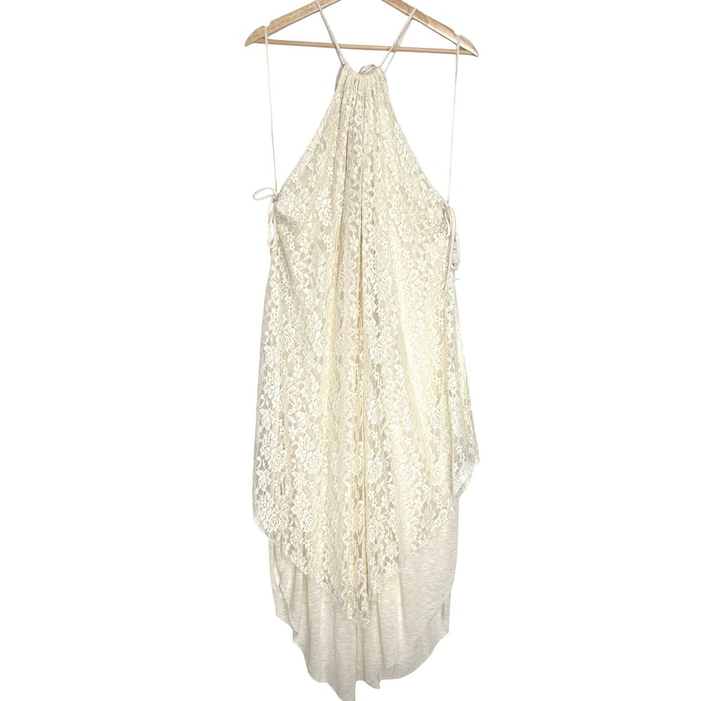 NWT Free People Olympia Lace Maxi Dress‎ Ivory White L - Picture 4 of 13